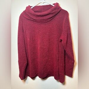 retrology cowl neck sweater. Red. Size xL 69%acrylic 28% polyester 3% spandex